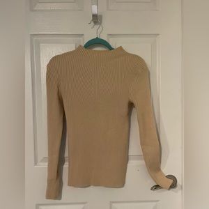 Casual tan mockneck sweater